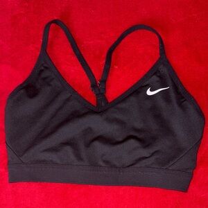 Nike Women's Black Sports Bra with White Logo